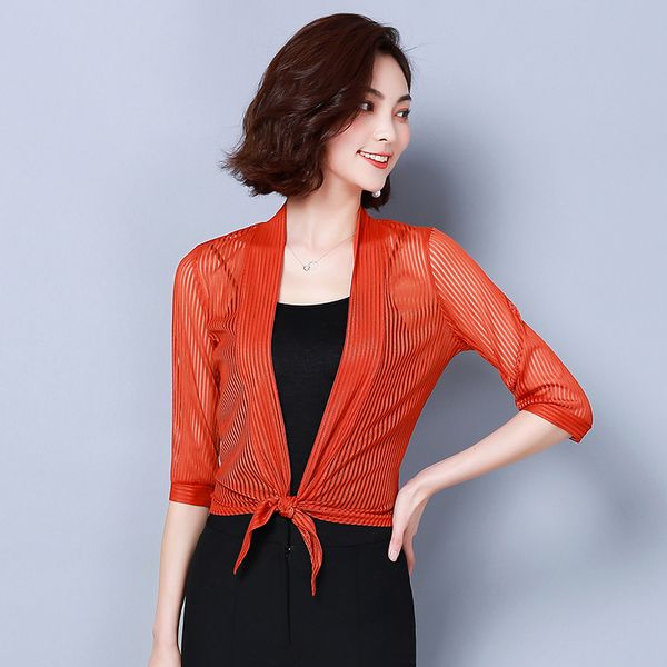 

womens thin mesh cardigan 2019 summer beach wrap coat women short small shawl cropped cardigans office ladies plus size shrugs, White;black