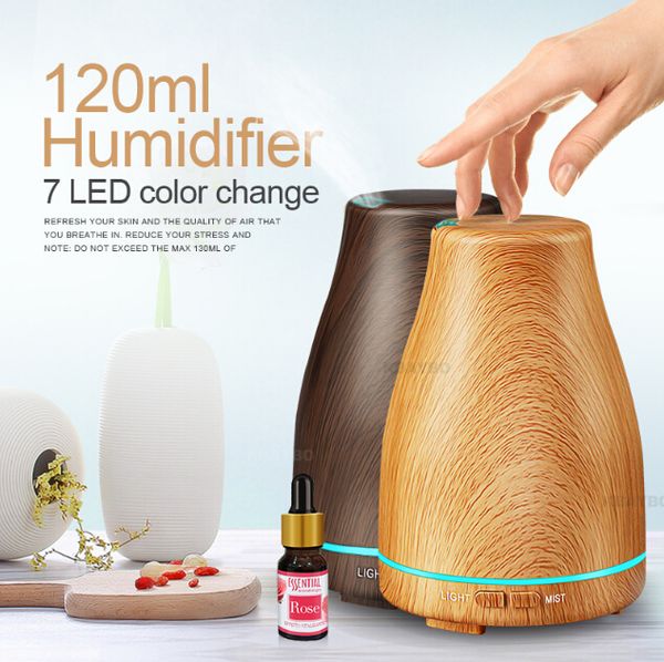 

ultrasonic air humidifier diffuser aroma lamp electric aroma diffuser mist maker for home-wood