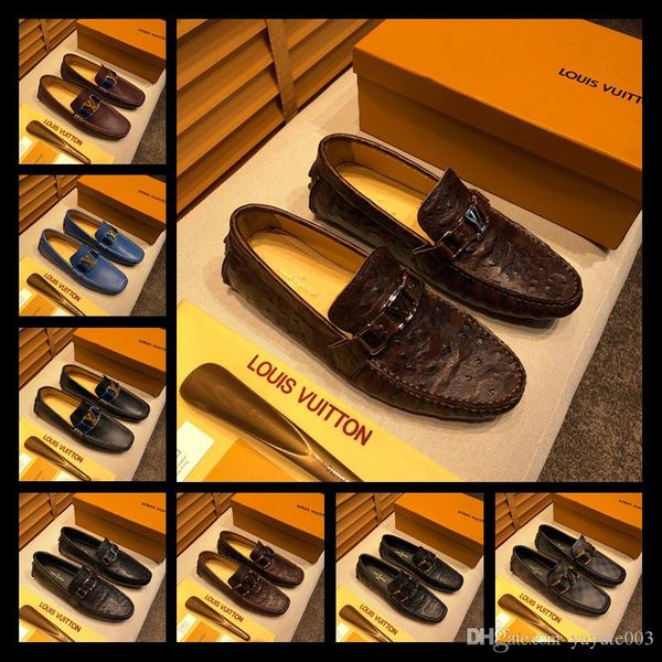 

2020 rss fashion luxury new men shoes printing leather flat penny shoes metal button peas shoes casual shoess size 11, Black