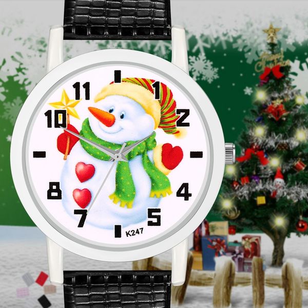 

classic gentlemen girls women's watch christmas leather band analog quartz vogue wrist watches gift, Slivery;brown
