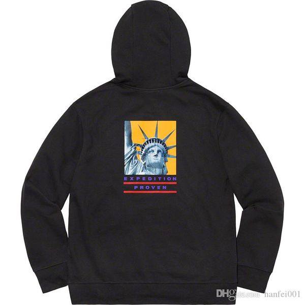 

19fw thenf x box логотип статуя свободы baltoro толстовка с капюшоном мужчины женщины пуловер повседневная улица свитер с длинным рукавом то, Black