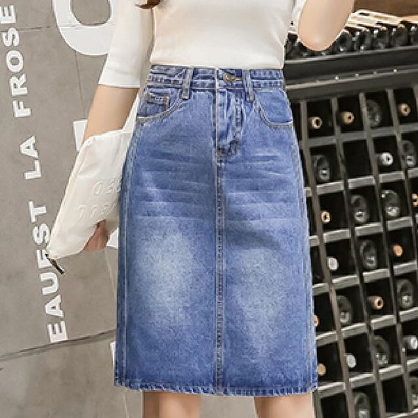 

women summer skirts plus size casual jeans skirt ladies denim pencil skirts, Black