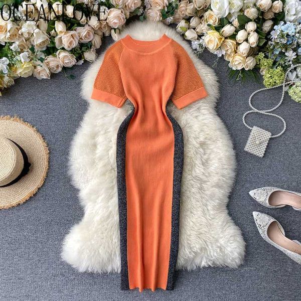 

oceanlove knitted vestidos lurex striped bodycon dresses women high waist stretch fashiion 2020 spring summer dress 16124, Black;gray