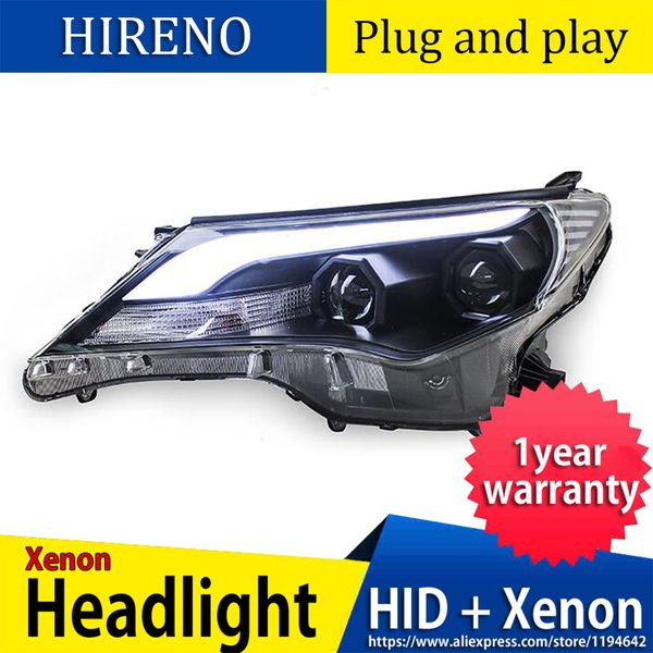 

car styling for 2013-2015 new rav4 led headlights rav 4 headlight led drl bi xenon lens high low beam parking fog front