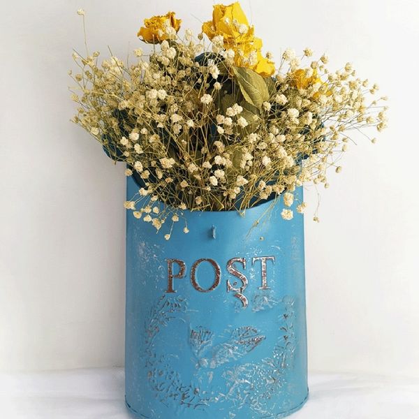 

european style iron retro mailbox blue mailbox other garden tools