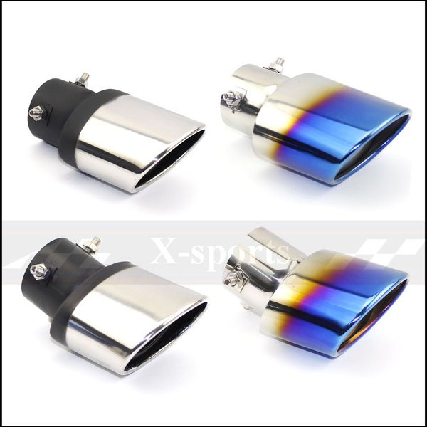 

car exhaust pipe muffler tail pipe outlet nozzle end belt net universal oval id 60mm stainless steel trim tip ing