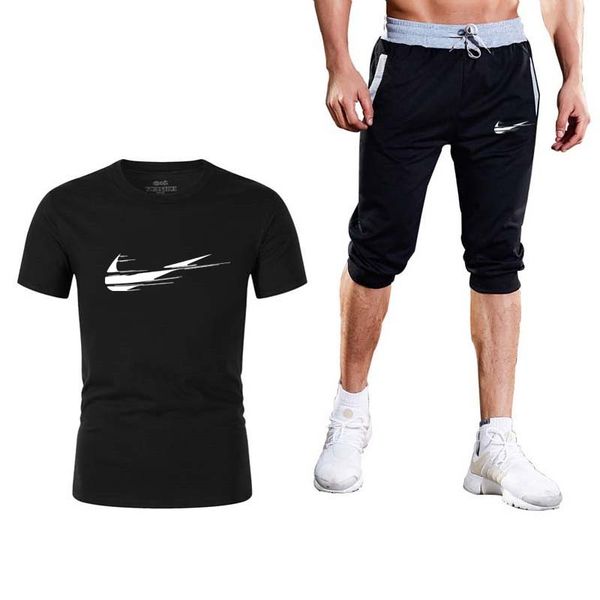 

Summer brand logo new men jogger ca ual hort t hirt 2 piece et gym track hort fa hion male weat hirt men clothing 3xl
