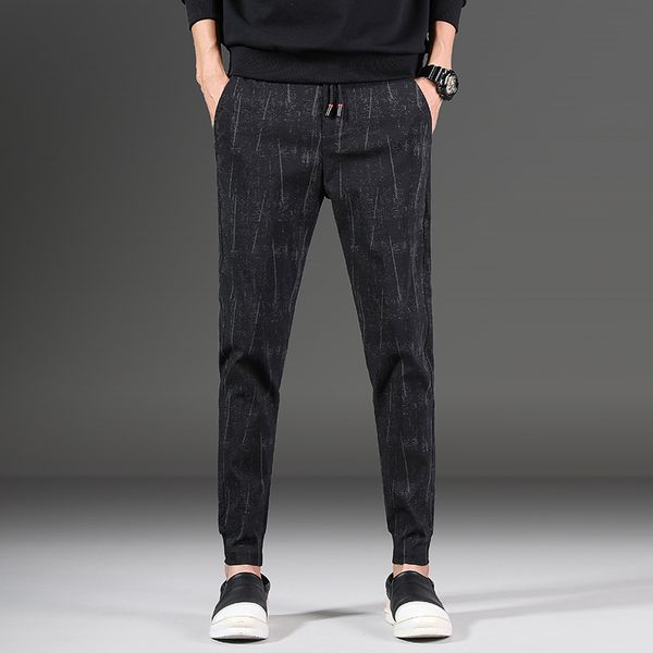 

mrmt 2019 марка весны и брюки лето нового мужской повседневные брюки для мужчин-elastic sweatpants маленьких ног брюк, Black