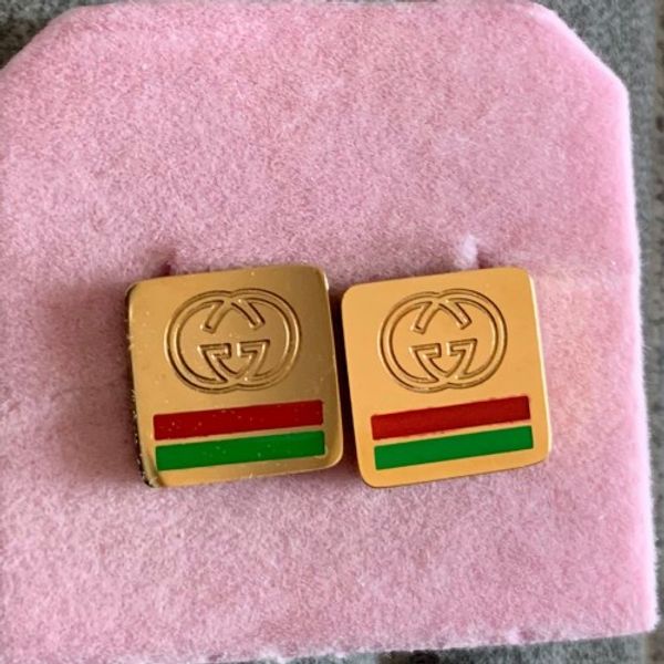 

2019 новое прибытие не faded 3 цвета черный цвет серьги g stamp из нержавеющей стали любовь стад серьги для женщин партия подарков оптом, Golden;silver