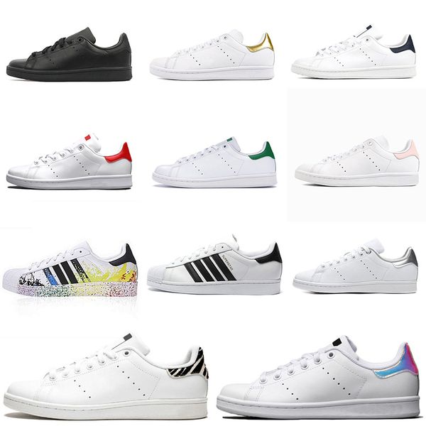 

2020 wholesale stan smith casual shoes triple womens mens designer shoes white red black green fashion designer platform trainers 36-45