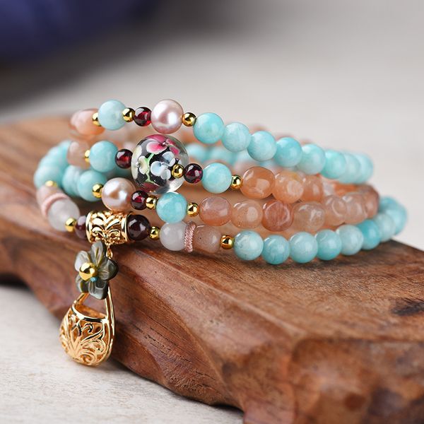 

boeycjr 108 natural stone beads bangles&bracelets handmade jewelry tianhe buddha beads energy yoga bracelet for women 2019, Black