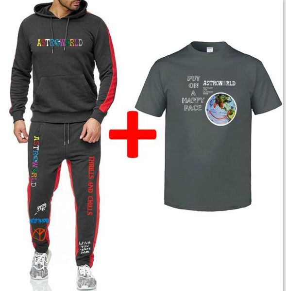 

мужские дизайнерские письма печати спортивные костюмы повседневные короткие рукава тройники или длинные рукава толстовки длинные брюки мужск, Gray