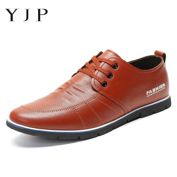 

yjp 2019 men casual leather shoes summer microfiber soft sole comfy business malebrand flat footwear comfortable shoes fo, Black