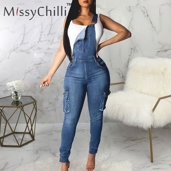 

missychilli denim elegant bodycon long jumpsuit women blue jeans jumpsuits romper female summer vintage party playsuit overalls, Black;white