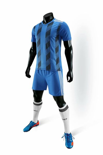 

оптовые настроенные мужчины футбол униформа, мужские комплекты спортивной одежду, костюмы скидка дешевого мальчика футбол наборы топов с шор, Blue;black