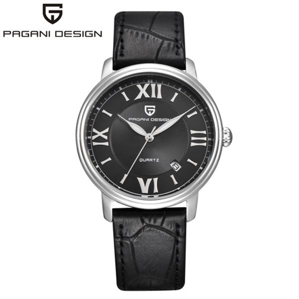 

pagani design fashion casual women quartz watch automatic date pink elegant case leather waterproof lady watch relogio feminino, Slivery;brown