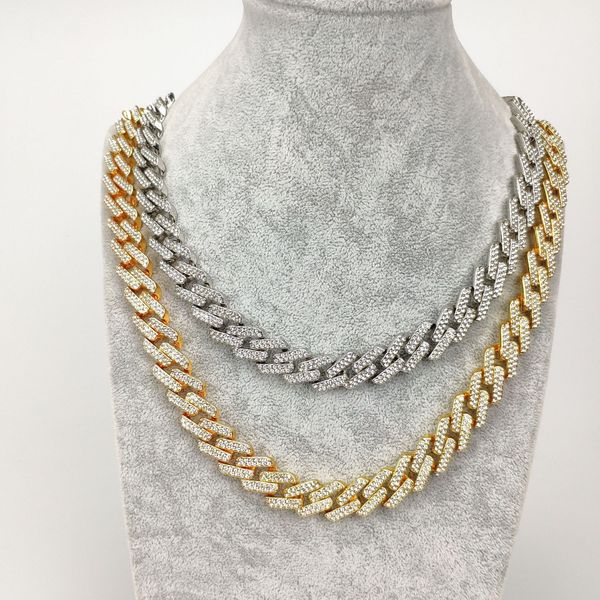 

Men hip hop 18k yellow gold plated golden cuba cubic zircon chain necklace fa hion tenni necklace party jewelry for women men