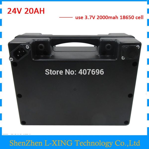 

customs fee ebike lithium battery 24v 20ah with black case wheelchair battery 24 v battery with 30a bms 29.4v 3a charger