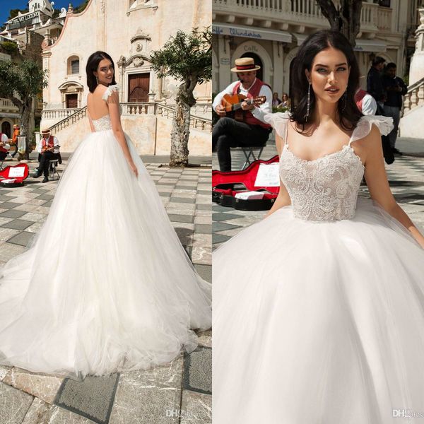 

innocentia a line wedding dresses spaghetti princess lace bridal gowns backless boho plus size wedding dress vestido de novia, White