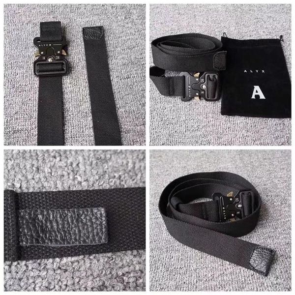 

fashion women and men belt waist alyx belt 128cm men women rollercoaster metal button canvas belt1, Black;brown