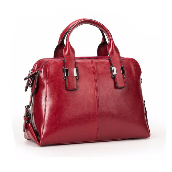

leather ladies handbags women leather bags casual fashion classic totes messenger bags designer bag(red