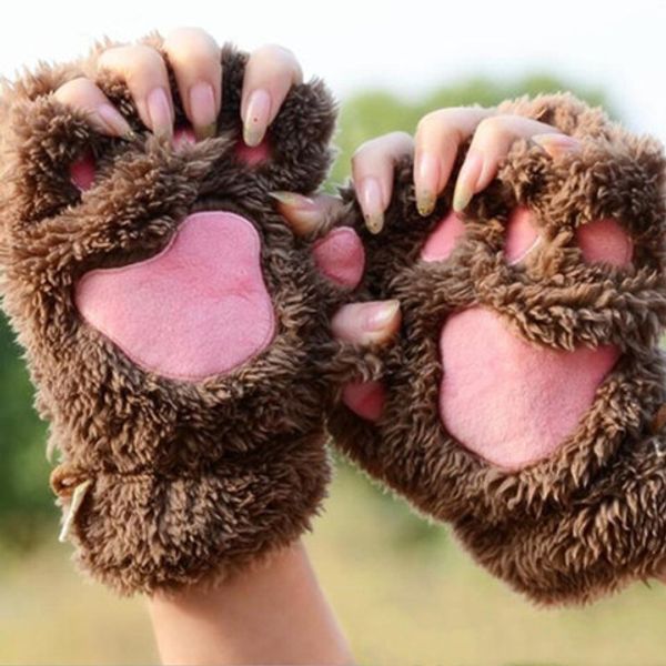

детские митенки cute bear paw форма перчатки дети перчатки без пальцев утолщенной добавить хлопок baby fingerless перчатки wy367q-2, Blue;gray