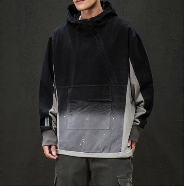 

plus size mens designer hoodies long sleeve crew neck mens hooded sweatshirts pullover mens casual hoodies, Black