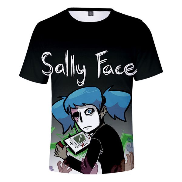 

Sally Face 3D Digital Print Designer Mens Tshirts Short Sleeve O Neck Couples Tops Summer Loose Mens Tees