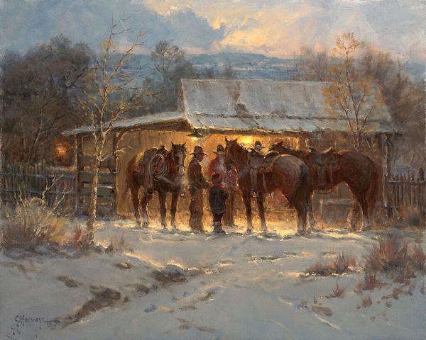 

главная deco art cowboy night at the ranch ремесла / hd печати картина маслом на холсте wall art canvas картинки 19