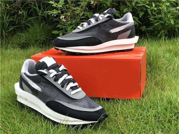 

2019 authentic sacai x ldv waffle daybreak black white grey pink green ldwaffle running shoes sports outdoor sneakers with original box