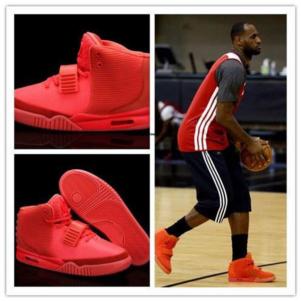 

kanye west 2 red nrg red pink basketball shoes men sneakers ii glow dark, Black
