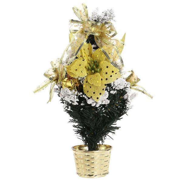 

xmas glitter pine tree with flower artificial snow white tree for christmas decoration (golden