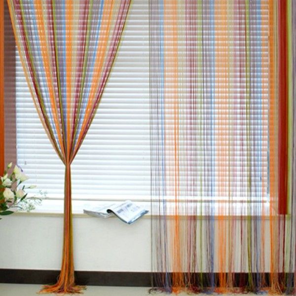

rainbow color 1x2m window fringe wall panel room divider strip tassel line string curtain selling