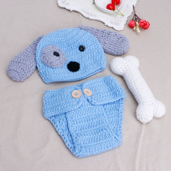 

newborn pgraphy props lovely dog costume set knitting studio pgraphy, White