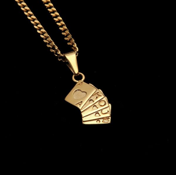 

кубинские link chains мужская хип-хоп из нержавеющей покерный кулон akqj10 сердце вровень персонализированные аксессуары из нержавеющей стал, Silver