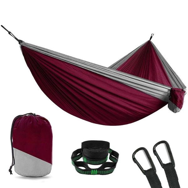 

hammocks portable ultralight nylon parachute double hammock multifunctional 2 people hamak camping backpacking travel beach yard garden