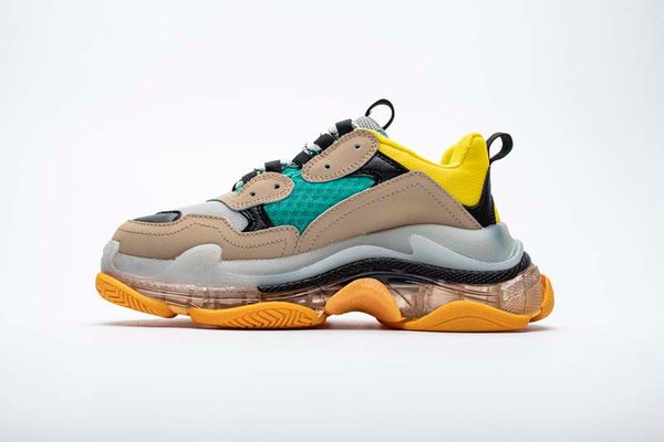 

2019 dad shoes 17fw triple-s sneakers men/women light grey orange running shoes cushion shoes