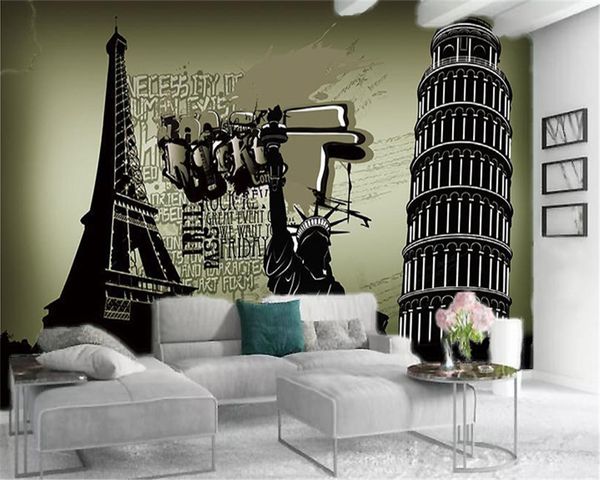 

3d home wallpaper european ancient tower god's torch indoor tv background wall decoration mural wallpaper