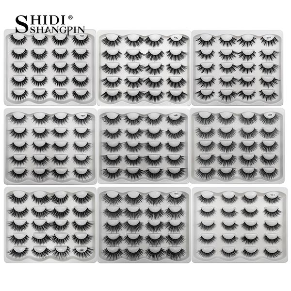 

shidishangpin 5/10 pairs 3d mink lashes fluffy dramatic faux lashes false eyelash extension natural long mink eyelashes makeup