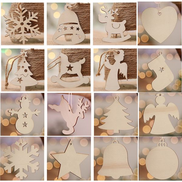 

10pcs christmas decorations, wooden ornaments christmas closets, door and window pendants, tree decorations