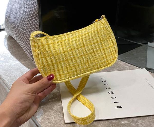 

plaid female bag underarm bag 2020 shoulder fashion simple female bags temperament casual white bag