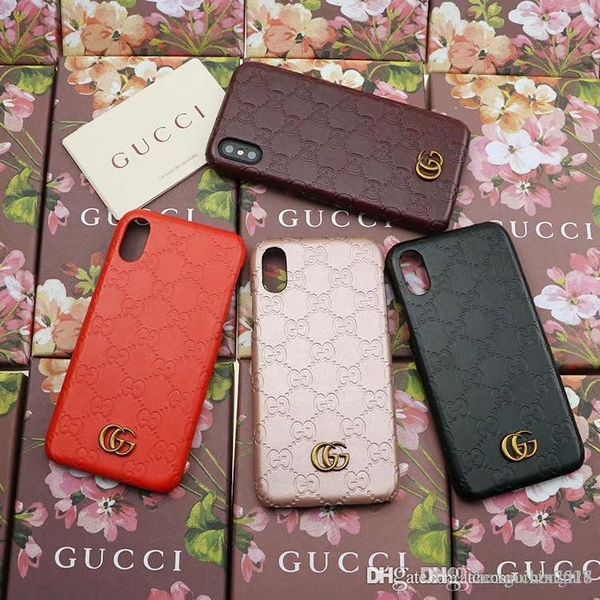 

case for iphone xs max xr popular brand embossed pattern mobile phone case iphone6 6s 7plus case iphone8plus iphone x hard shell back cover