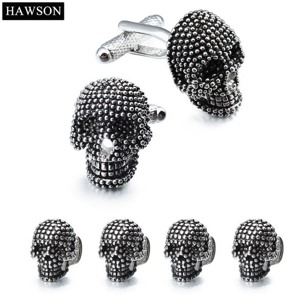 

hawson fashion skull cuff links and studs set for tuxedo mens accessory party, Silver;golden