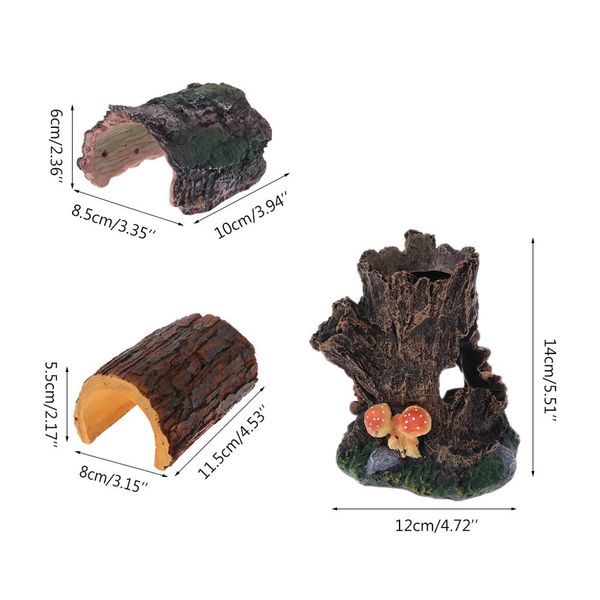 

reptile vivarium hiding case snake gecko dragon half log hide rock tree hole