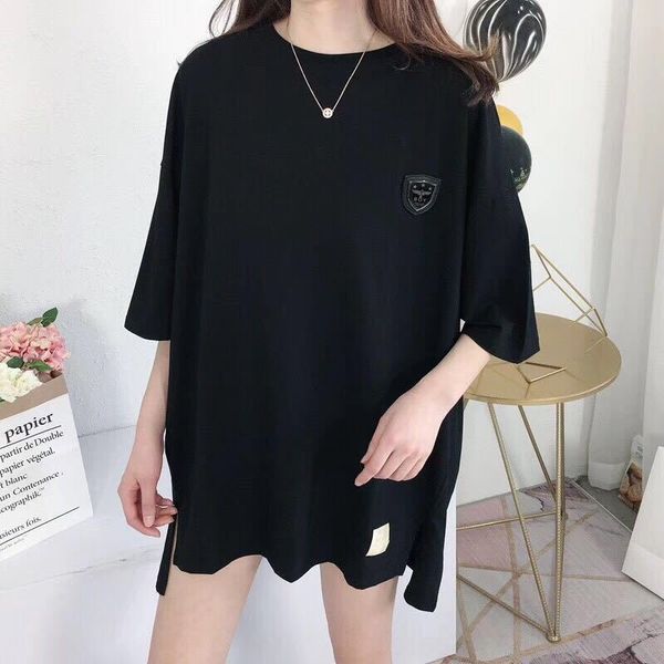 

женщин-boy женский свободный назад eagle короткая футболка рукав круглый воротник миди футболку моды, White