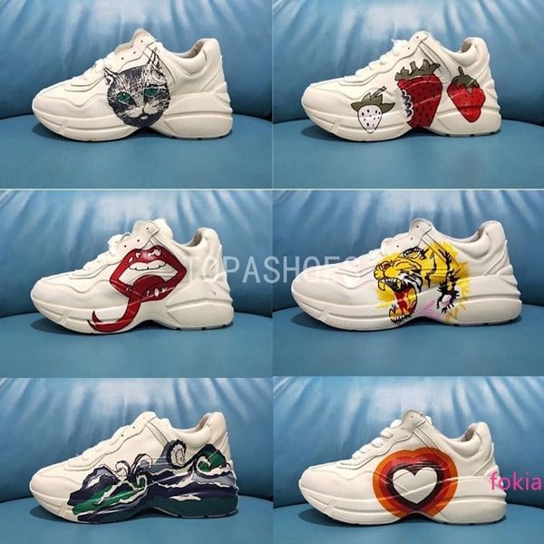 

2020 good quality rhyton eng men women running shoes triple core white university red olive volt paris dancing sneakers 35-44