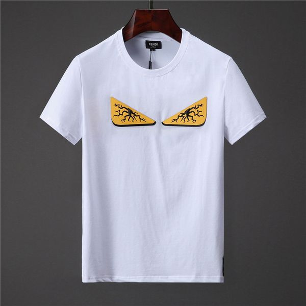 

summer brand men's medusa t-shirt casual men's loose brand printing two eyes short sleeve luxury men's t-shirt size s-2xl, White;black