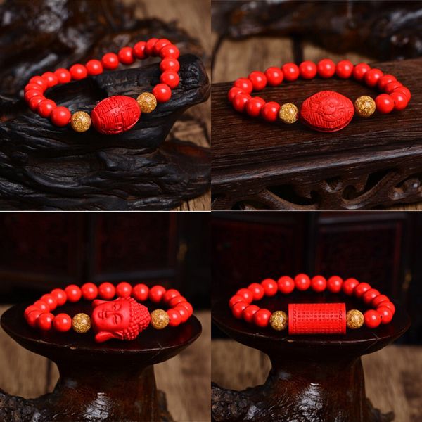 

beaded jewelry crystal cinnabar single circle hand string diy cinnabar buddhism head woman fund black snow small ornaments bracelet
