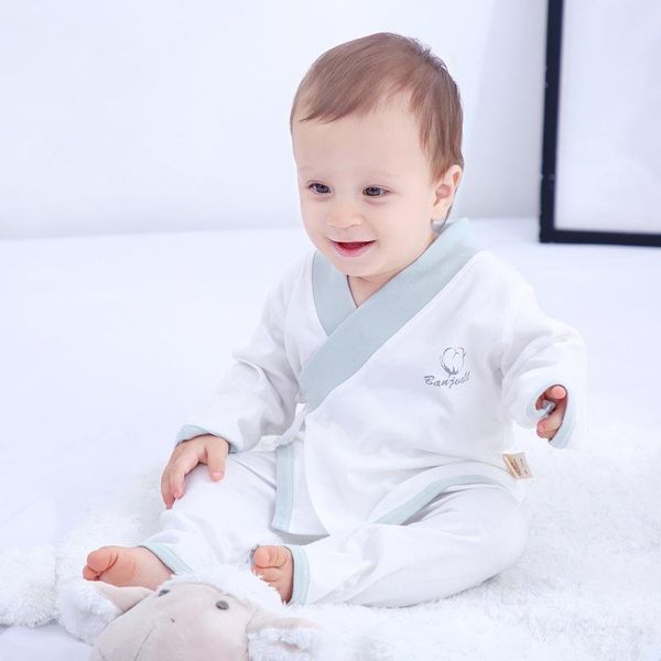 

baby suit summer cotton thin children's long-sleeved kimono children's hanfu baby boy's leisure pajamas newborn clothes, Pink;blue