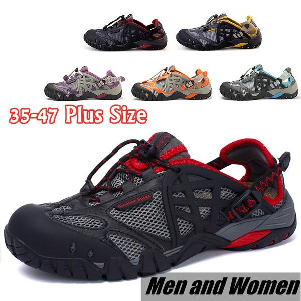 

35 47 size summer upstream wading shoes men women outdoor waterproof quick dry hiking sport shoes breathable non-slip aqua shoe